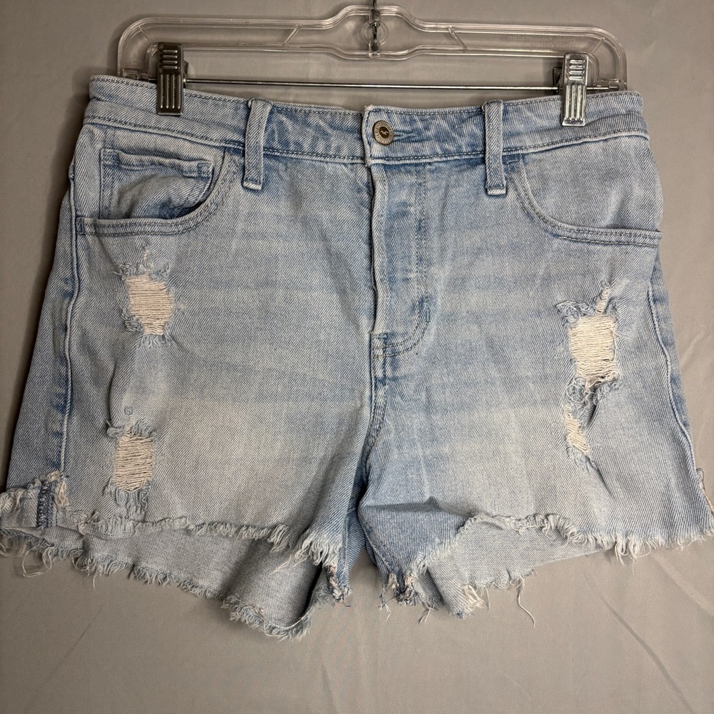 Hollister Light Blue Ripped Jean Shorts